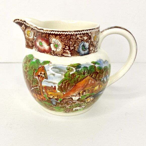 Vtg Porcelain Creamer 4.25" Rural England W.R. Midwinter Ltd - Picture 1 of 13